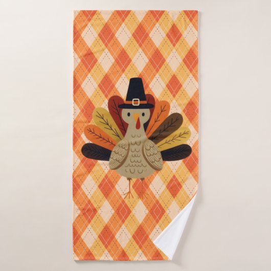 Schattigee, klassieke /  Thanksgiving Turkije Badhanddoek (Badhanddoek)