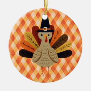 Schattigee, klassieke /  Thanksgiving Turkije Keramisch Ornament