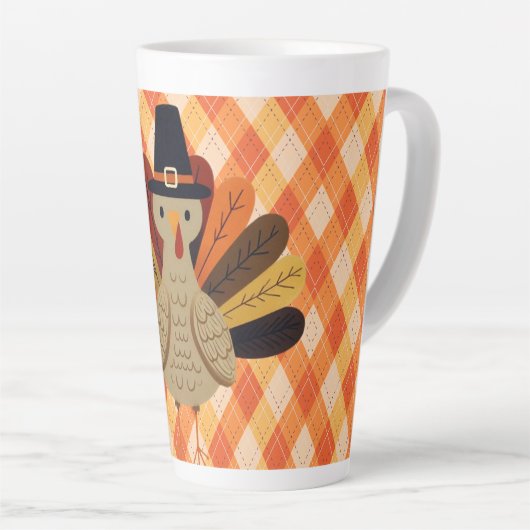 Schattigee, klassieke /  Thanksgiving Turkije Latte Mok (Rechterhoek)