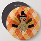 Schattigee, klassieke /  Thanksgiving Turkije Ronde Button 6,0 Cm (Voorkant /achterkant)