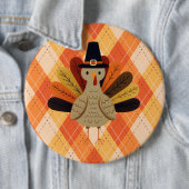 Schattigee, klassieke /  Thanksgiving Turkije Ronde Button 6,0 Cm (In situ)