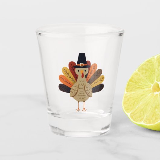 Schattigee, klassieke /  Thanksgiving Turkije Shot Glas (Voorkant)