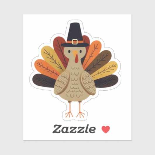 Schattigee, klassieke /  Thanksgiving Turkije Sticker (Vel)