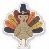 Schattigee, klassieke /  Thanksgiving Turkije Sticker (Voorkant)
