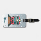 Schattigee klassieke treinjongens' bagagelabel (Voorkant horizontaal)