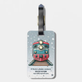 Schattigee klassieke treinjongens' bagagelabel (Achterkant verticaal)