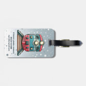 Schattigee klassieke treinjongens' bagagelabel (Achterkant horizontaal)