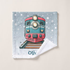 Schattigee klassieke treinjongens' washandje