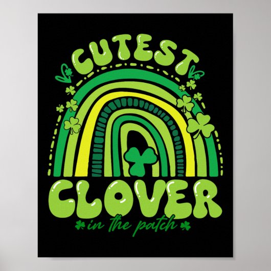 Schattigee klaver in de patch Funny Girl Kinder st Poster (Voorkant)