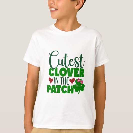 Schattigee klaver in de patch - St. Patrick's Day T-shirt (Voorkant)