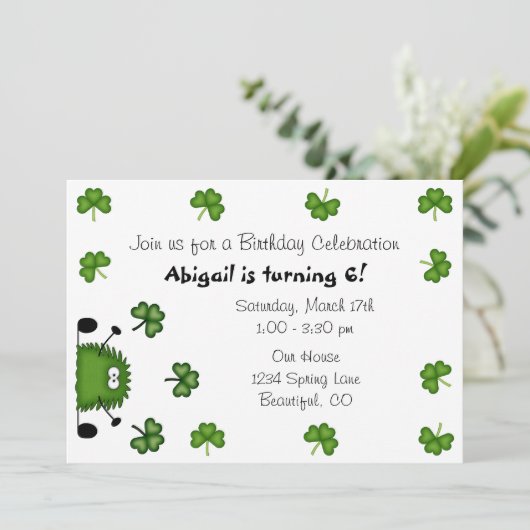 Schattigee Klavers Ierse St Patrick's Day Verjaard Kaart (Staand voorkant)