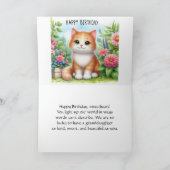 Schattigee kleindochter Kat en Bloemen Wenskaart Kaart (Binnen)