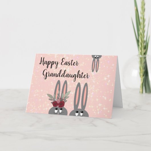 Schattigee kleindochter paashaas kaart (Voorkant)