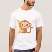Schattigee kleine aap en banaan t-shirt (Voorkant)