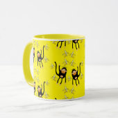 Schattigee kleine aap en bananen mok (Voorkant links)