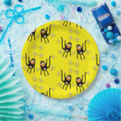 Schattigee kleine aap en bananen papieren bordje (Feest)