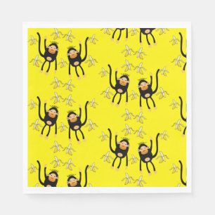 Schattigee kleine aap en bananen servet