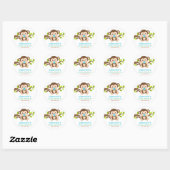 Schattigee kleine aap jongen Baby shower Sticker (Vel)