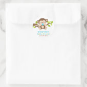 Schattigee kleine aap jongen Baby shower Sticker (Tas)