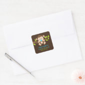 Schattigee kleine aap jongen Baby shower Sticker (Envelop)