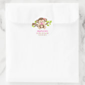 Schattigee kleine aap meisje Baby shower Sticker (Tas)
