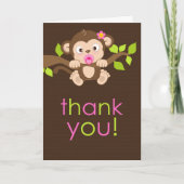 Schattigee kleine aap meisje dank je kaart (Voorkant)