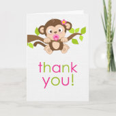 Schattigee kleine aap meisje dank je kaart (Voorkant)