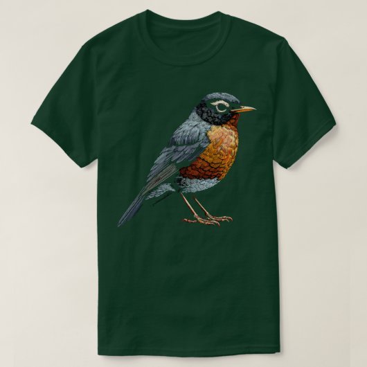 Schattigee kleine achtertuin oranje vogel Amerikaa T-shirt (Design voorkant)