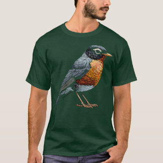 Schattigee kleine achtertuin oranje vogel Amerikaa T-shirt