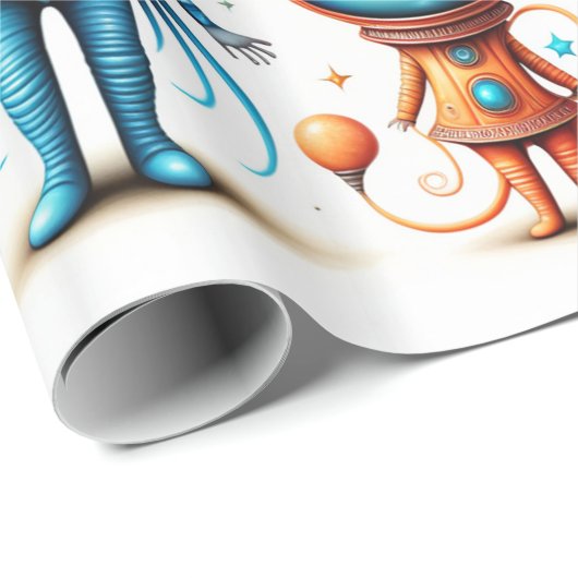 Schattigee kleine aliens cadeaupapier (Rol Hoek)