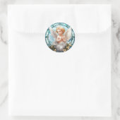 Schattigee kleine Angel liefhebbers Ronde Sticker (Tas)
