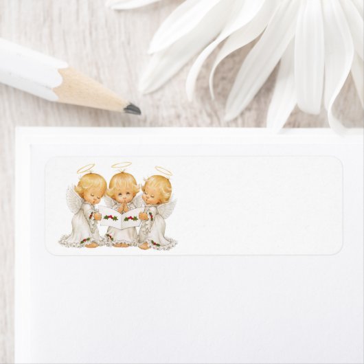 Schattigee kleine Angels Caroling Etiket (Insitu)