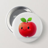 Schattigee kleine appel ronde button 7,6 cm (Voorkant /achterkant)