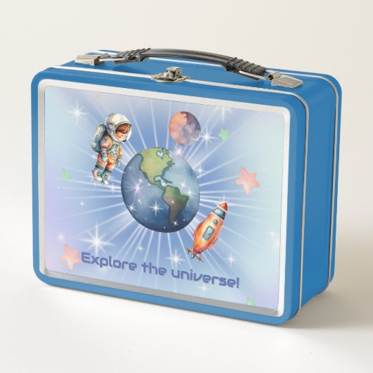 Schattigee kleine astronaut in de ruimte (Voorkant)