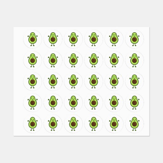 Schattigee kleine avocado labels (Vel)
