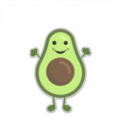 Schattigee kleine avocado sticker (Voorkant)