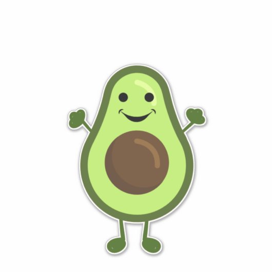 Schattigee kleine avocado sticker (Voorkant)