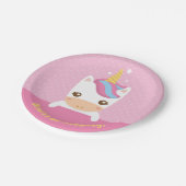 Schattigee Kleine Baby Eenhoorn 1e Verjaardagsfees Papieren Bordje (Gekanteld)