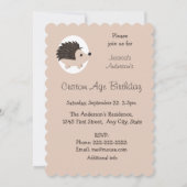 Schattigee Kleine Baby Egel Dier Verjaardag Kinder Kaart (Achterkant)