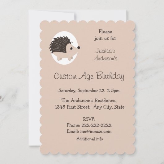 Schattigee Kleine Baby Egel Dier Verjaardag Kinder Kaart (Achterkant)