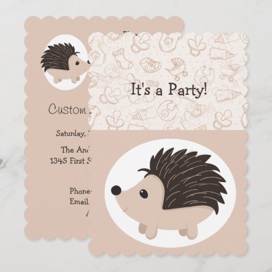 Schattigee Kleine Baby Egel Dier Verjaardag Kinder Kaart (Voorkant / Achterkant)