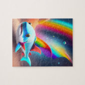 Schattigee kleine Baby haai met regenboogkleuren Legpuzzel (Horizontaal)