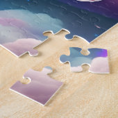 Schattigee kleine Baby haai vliegen met regenboog Legpuzzel (Zijkant)