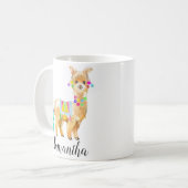 Schattigee kleine Baby Llama gepersonaliseerd Koffiemok (Voorkant links)