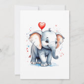 Schattigee kleine Baby olifant verjaardagsfeestje Kaart (Achterkant)