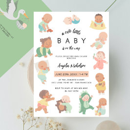 Schattigee kleine Baby op de weg Waterverf Baby sh Kaart