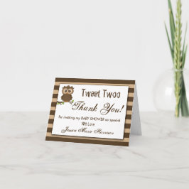 Schattigee kleine Baby Uil | Baby shower Dank u Bedankkaart