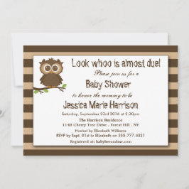 Schattigee kleine Baby uil | Baby Shower Kaart