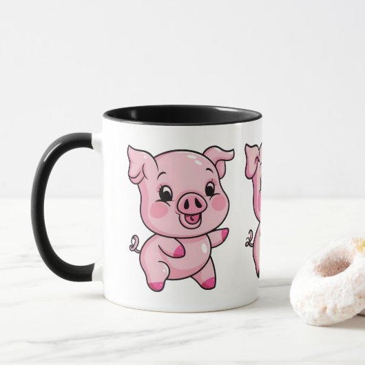 Schattigee kleine baby varken mok (Met donut)
