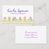 Schattigee kleine baby's babysitten & kinderopvang visitekaartje (Voorkant / Achterkant)